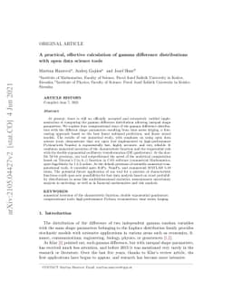 A practical, effective calculation of gamma difference distributions
  with open data science tools