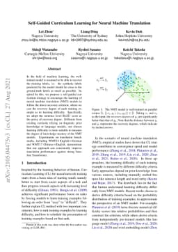 Self-Guided Curriculum Learning for Neural Machine Translation