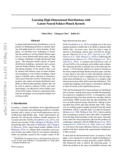 Learning High-Dimensional Distributions with Latent Neural Fokker-Planck
  Kernels