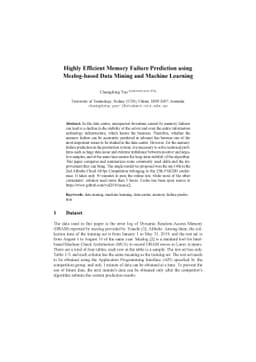 Highly Efficient Memory Failure Prediction using Mcelog-based Data
  Mining and Machine Learning