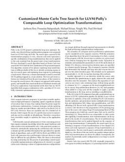 Customized Monte Carlo Tree Search for LLVM/Polly's Composable Loop
  Optimization Transformations