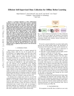 Efficient Self-Supervised Data Collection for Offline Robot Learning