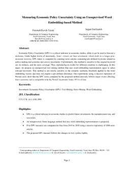 Measuring Economic Policy Uncertainty Using an Unsupervised Word
  Embedding-based Method