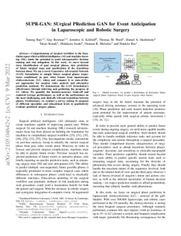 SUPR-GAN: SUrgical PRediction GAN for Event Anticipation in Laparoscopic
  and Robotic Surgery
