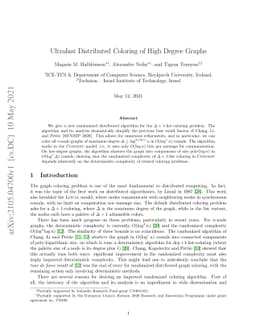 Ultrafast Distributed Coloring of High Degree Graphs
