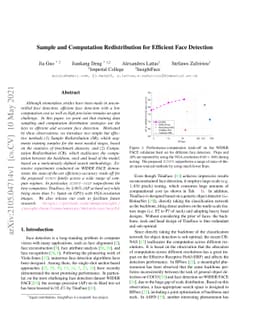 Sample and Computation Redistribution for Efficient Face Detection