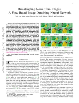 Disentangling Noise from Images: A Flow-Based Image Denoising Neural
  Network