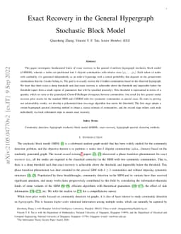 Exact Recovery in the General Hypergraph Stochastic Block Model