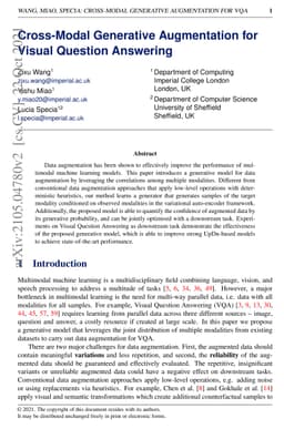 Cross-Modal Generative Augmentation for Visual Question Answering