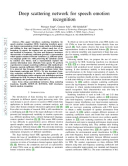 Deep scattering network for speech emotion recognition