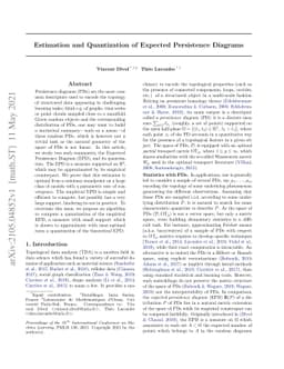 Estimation and Quantization of Expected Persistence Diagrams
