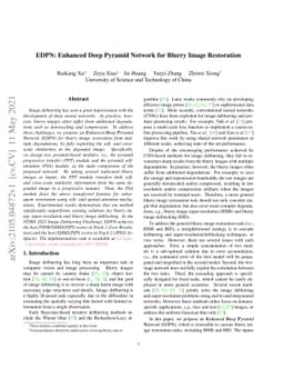 EDPN: Enhanced Deep Pyramid Network for Blurry Image Restoration