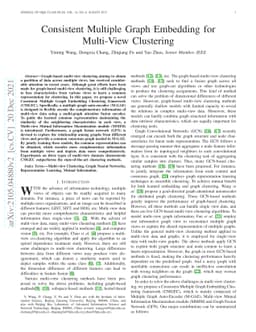 Consistent Multiple Graph Embedding for Multi-View Clustering