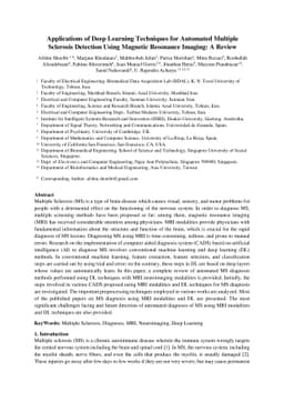 Applications of Deep Learning Techniques for Automated Multiple
  Sclerosis Detection Using Magnetic Resonance Imaging: A Review