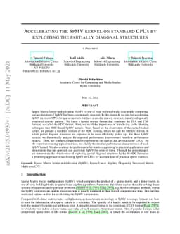Accelerating the SpMV kernel on standard CPUs by exploiting the
  partially diagonal structures