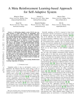 A Meta Reinforcement Learning-based Approach for Self-Adaptive System