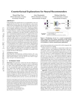 Counterfactual Explanations for Neural Recommenders