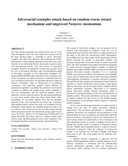 Adversarial examples attack based on random warm restart mechanism and
  improved Nesterov momentum