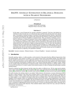 BikNN: Anomaly Estimation in Bilateral Domains with k-Nearest Neighbors