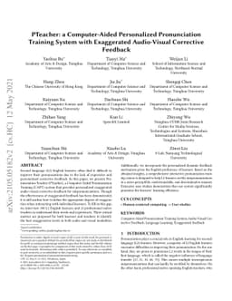 PTeacher: a Computer-Aided Personalized Pronunciation Training System
  with Exaggerated Audio-Visual Corrective Feedback