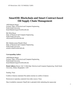 SmartOil: Blockchain and smart contract-based oil supply chain
  management