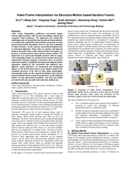 Video Frame Interpolation via Structure-Motion based Iterative Fusion