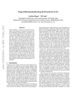 Target-Following Double Deep Q-Networks for UAVs