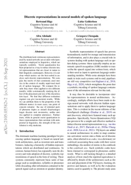 Discrete representations in neural models of spoken language
