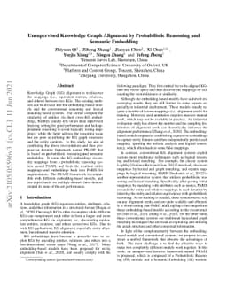 Unsupervised Knowledge Graph Alignment by Probabilistic Reasoning and
  Semantic Embedding