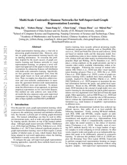 Multi-Scale Contrastive Siamese Networks for Self-Supervised Graph
  Representation Learning