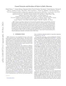 Causal Networks and Freedom of Choice in Bell's Theorem
