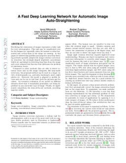 A Fast Deep Learning Network for Automatic Image Auto-Straightening