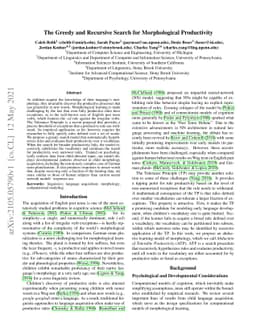 The Greedy and Recursive Search for Morphological Productivity