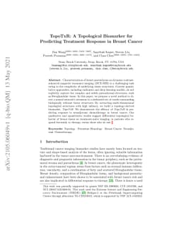 TopoTxR: A Topological Biomarker for Predicting Treatment Response in
  Breast Cancer