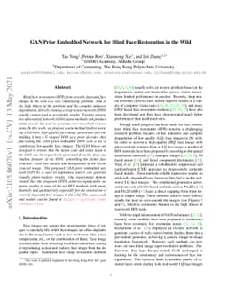 GAN Prior Embedded Network for Blind Face Restoration in the Wild
