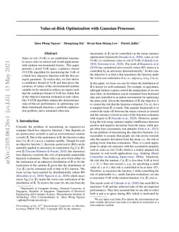 Value-at-Risk Optimization with Gaussian Processes