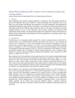 Global Wheat Challenge 2020: Analysis of the competition design and
  winning models
