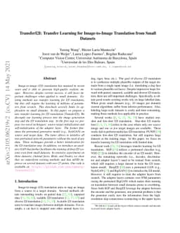 TransferI2I: Transfer Learning for Image-to-Image Translation from Small
  Datasets