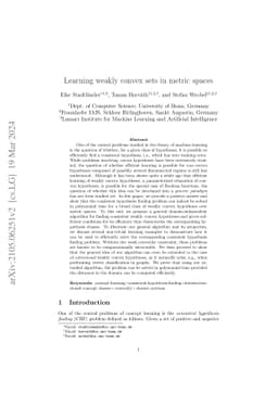 Learning Weakly Convex Sets in Metric Spaces
