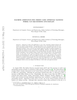 Machine Assistance for Credit Card Approval? Random Wheel can Recommend
  and Explain