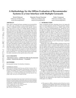 A Methodology for the Offline Evaluation of Recommender Systems in a
  User Interface with Multiple Carousels