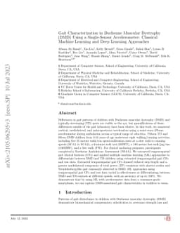 Gait Characterization in Duchenne Muscular Dystrophy (DMD) Using a
  Single-Sensor Accelerometer: Classical Machine Learning and Deep Learning
  Approaches