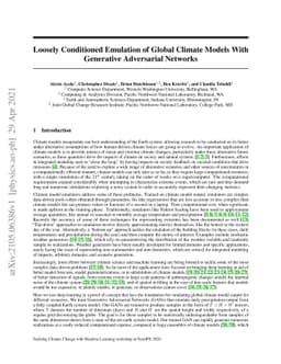 Loosely Conditioned Emulation of Global Climate Models With Generative
  Adversarial Networks