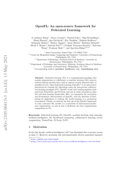 OpenFL: An open-source framework for Federated Learning