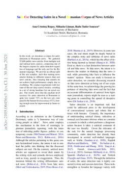 SaRoCo: Detecting Satire in a Novel Romanian Corpus of News Articles