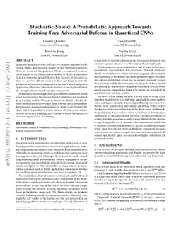 Stochastic-Shield: A Probabilistic Approach Towards Training-Free
  Adversarial Defense in Quantized CNNs