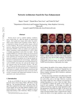 Network Architecture Search for Face Enhancement