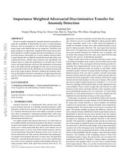 Importance Weighted Adversarial Discriminative Transfer for Anomaly
  Detection