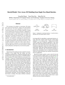 Sketch2Model: View-Aware 3D Modeling from Single Free-Hand Sketches