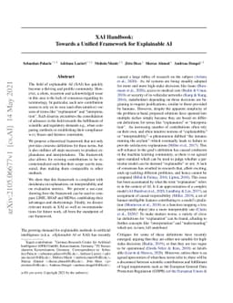 XAI Handbook: Towards a Unified Framework for Explainable AI